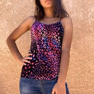 No Boundaries Colorful Cheetah Print Camisole